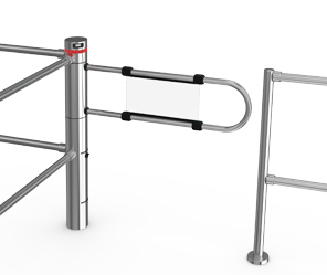 Motorised swing turnstile